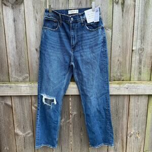 Abercrombie & Fitch Jeans The Ankle Straight Ultra High Rise Size 28/6 Blue NWT